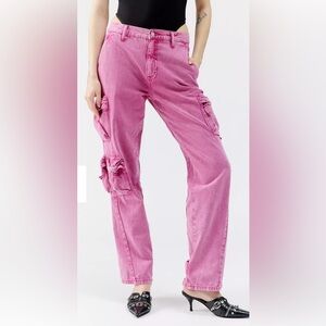Pistola Bobbi mid waist straight Pink Cargo Jeans size 26